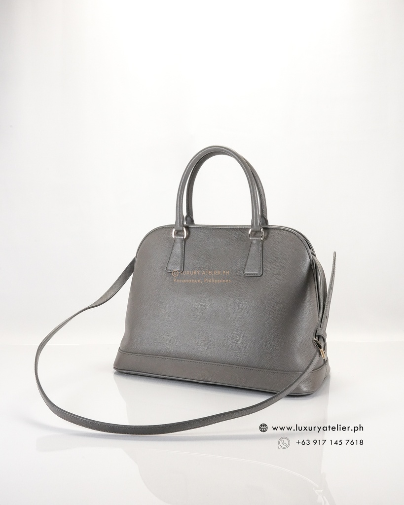 Prada Saffiano Lux Open Promenade Dome Tote Luxury Atelier.Ph